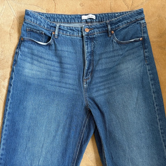 EUC, Loft The Wide Leg Jean, Dark Denim, High Rise, Full Length, SZ 14, 31.5” IS - Picture 6 of 13